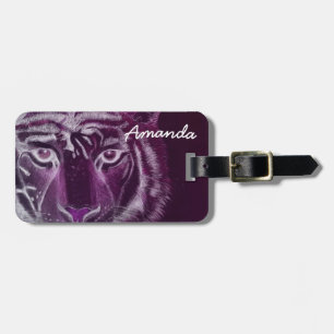 Personalised by name Tiger Design Luggage Tag