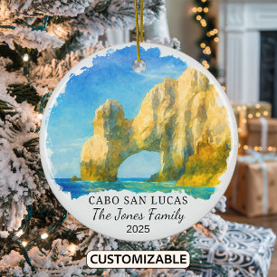 Personalised Cabo San Lucas Ornament, Mexico Ceramic Ornament