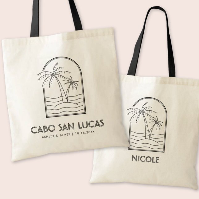 Personalised Cabo Wedding Welcome Tote Bag (Personalized Cabo Wedding Welcome Tote Bag
)