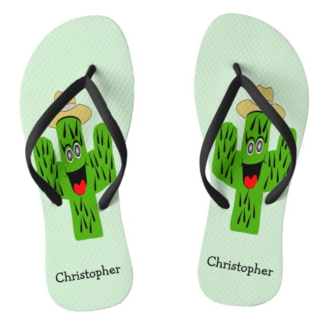 Personalised Cactus Design Thongs (Footbed)