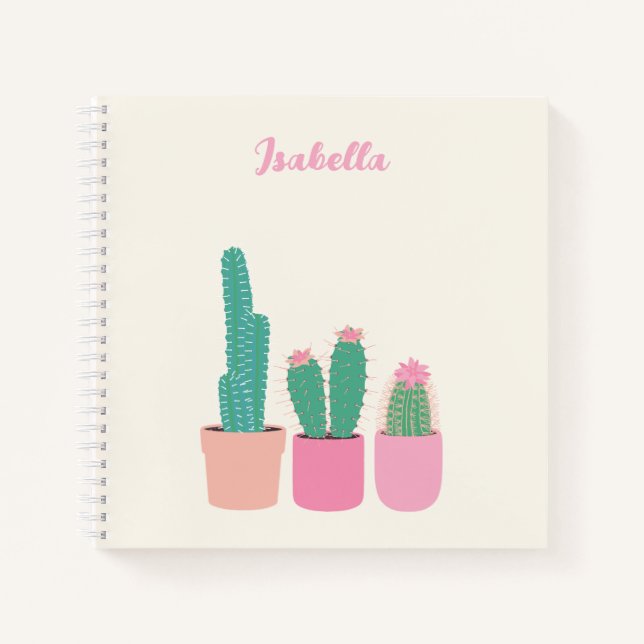 Personalised Cactus Houseplant Notebook (Front)