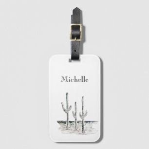 Personalised Cactus Luggage Tag