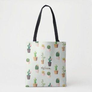 Personalised Cactus Print Tote
