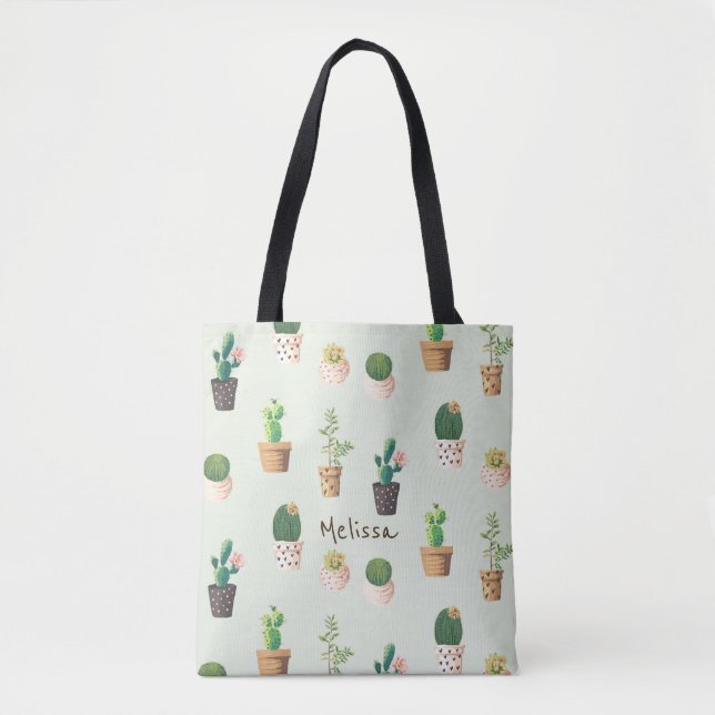Personalised Cactus Print Tote (Front)
