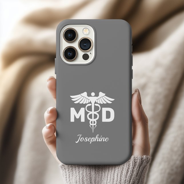 Personalised Caduceus Phone Case Gift Doctor (personalized md phone case, doctor birthday appreciation gift, medical professional phone case,)