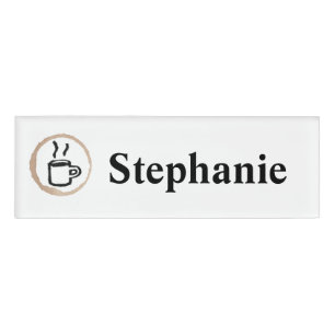 Personalised Cafe Barista Coffee Name Tag