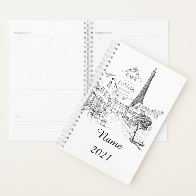 Personalised Cafe Paris Planner (Display)