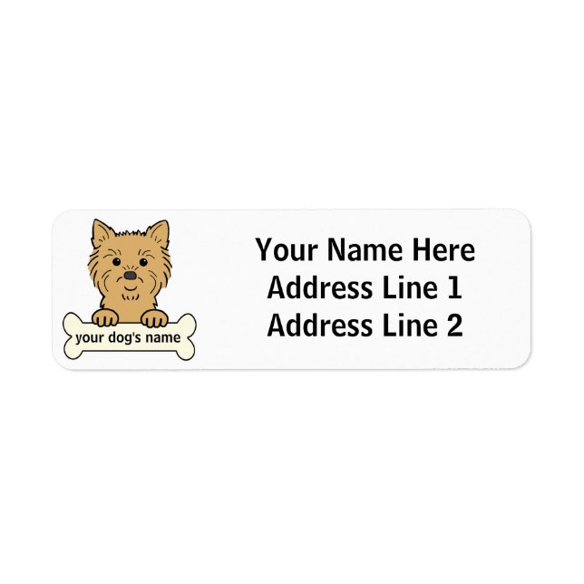 Personalised Cairn Terrier Return Address Label (Front)