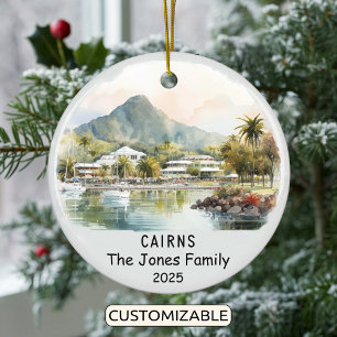 Personalised Cairns Ornament, Australia Ceramic Ornament