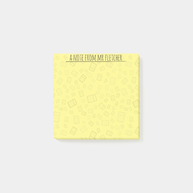 Personalised Calculator Pattern Notes (Front)