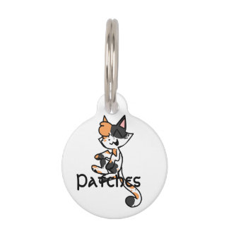 Personalised Calico Cat Pet Tag