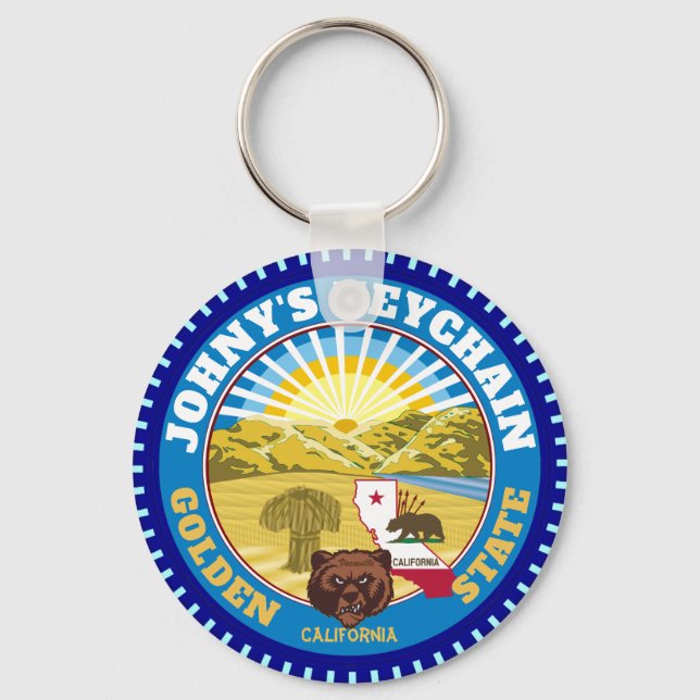 Personalised California 2.0 Keychain (Front)
