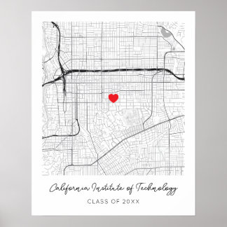 Personalised California Institute of Technolog Map Poster