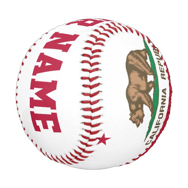 Personalised California Republic Flag Baseball (Angled)