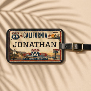 Personalised California Route 66 Design Luggage Tag