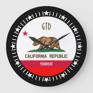 Personalised California State Flag Design on a Large Clock