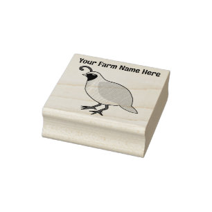 Personalised California Valley Quail Farm Rubber Stamp