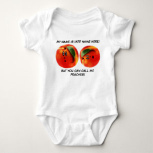 Personalised Call Me Peaches Baby Bodysuit
