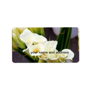 personalised calla lily label