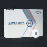 Personalised Callaway Supersoft Golf Ball gift box<br><div class="desc">Personalised Callaway Supersoft Golf Ball gift box (12 pack). Initialled golf balls with cool typography. Custom monogrammed golfing balls for golf players. Professional brand box of golf balls with your name initials. Personalised golf ball gift set for him or her. Classy corporate business present for clients, partners, customers etc. Unique...</div>
