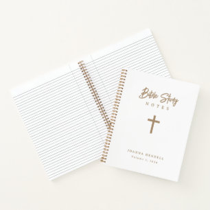 Personalised Calligraphy Gold Cross Bible Study  Notebook