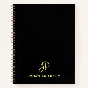Personalised Calligraphy Gold Monogram Name Notebook