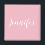 Personalised Calligraphy Jennifer Name Design Magnet<br><div class="desc">Create your own personalised design. You can change the colour of the white handwritten style calligraphy font to another trendy cursive option. Change the font size to fit your custom name design. This personal text message can take up as much of the print area as you'd like. Customise the solid...</div>
