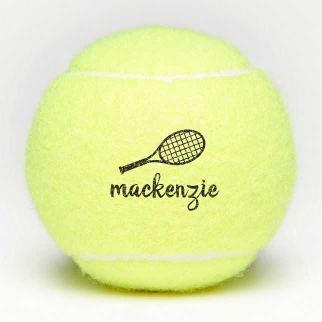Personalised Calligraphy Script Name Tennis Balls (Front)