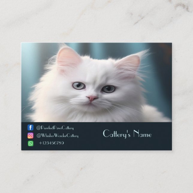 Personalised Calling Card For Cattery (Front)