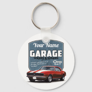 Personalised Camaro Garage Key Ring