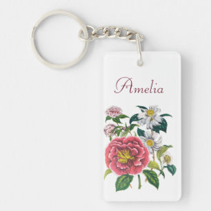 Personalised Camellias Key Ring