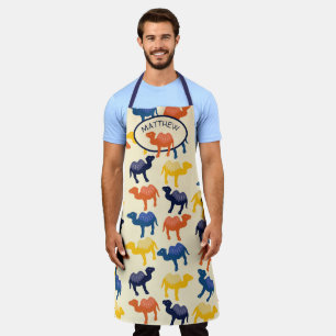 Personalised Camels Illustrations Patterned Apron