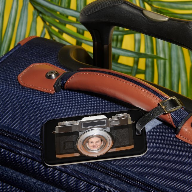 Personalised Camera Photo Luggage Tag (Front Insitu 3)