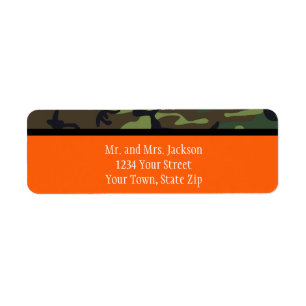 Personalised Camo Postage Stamps Return Address Label