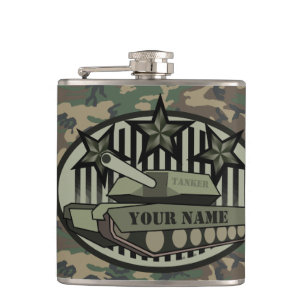 Personalised Camo Tanker Monogram Flask
