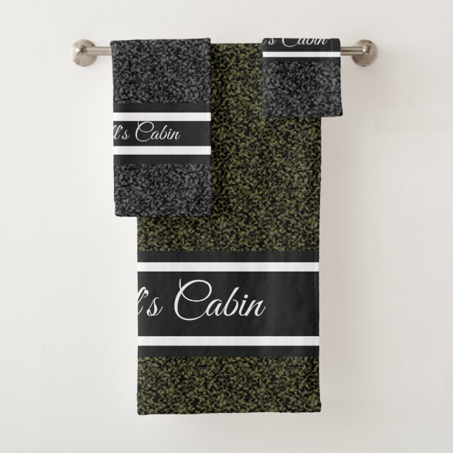Personalised Camouflage Bath Towel Set (Insitu)
