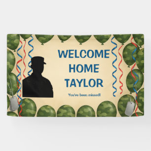 Personalised Camouflage Military Welcome Home  Banner