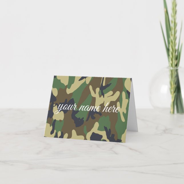 Personalised Camouflage Notecards (Front)