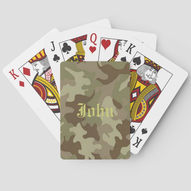 Personalised Camouflage Playing Cards (Back)