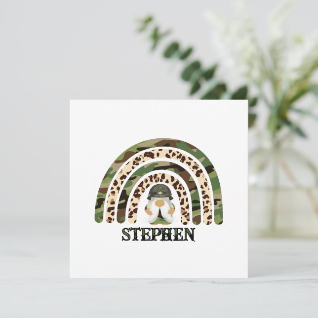 Personalised Camouflage Rainbow Design (Standing Front)