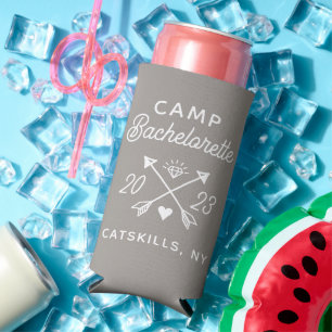 Personalised Camp Bachelorette Bride Seltzer Can Cooler