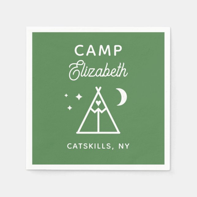 Personalised Camp Bachelorette Flannel  Napkin (Front)