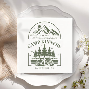 Personalised Camp Bachelorette Mountain Napkin