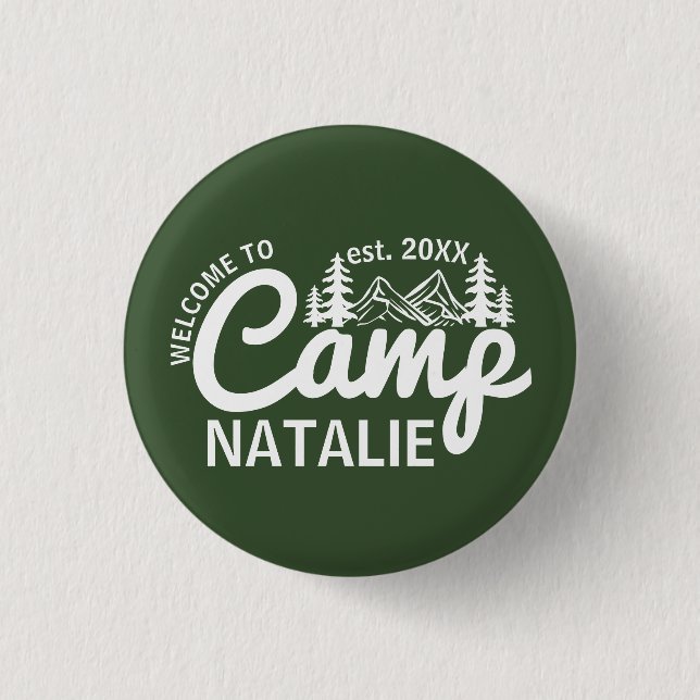Personalised Camp Bachelorette Party Bridesmaids 3 Cm Round Badge (Front)