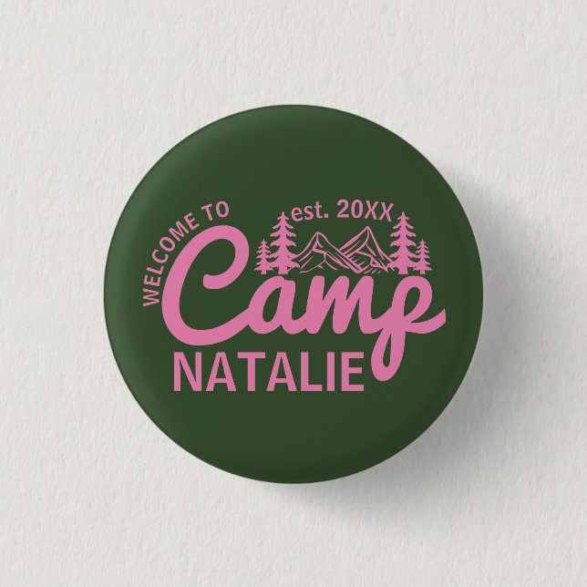 Personalised Camp Bachelorette Party Bridesmaids 3 Cm Round Badge (Front)