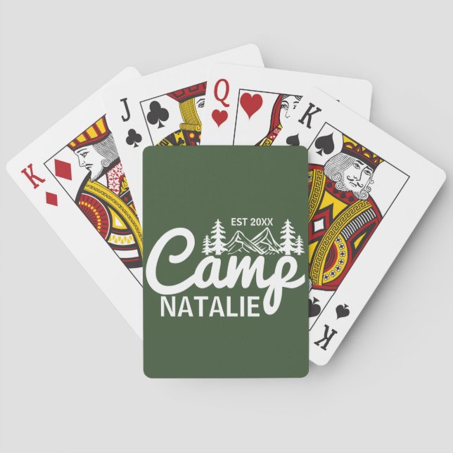 Personalised Camp Bachelorette Party Bridesmaids Playing Cards (Back)