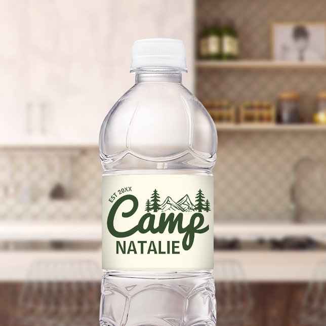 Personalised Camp Bachelorette Party Bridesmaids Water Bottle Label (Creator Uploaded)