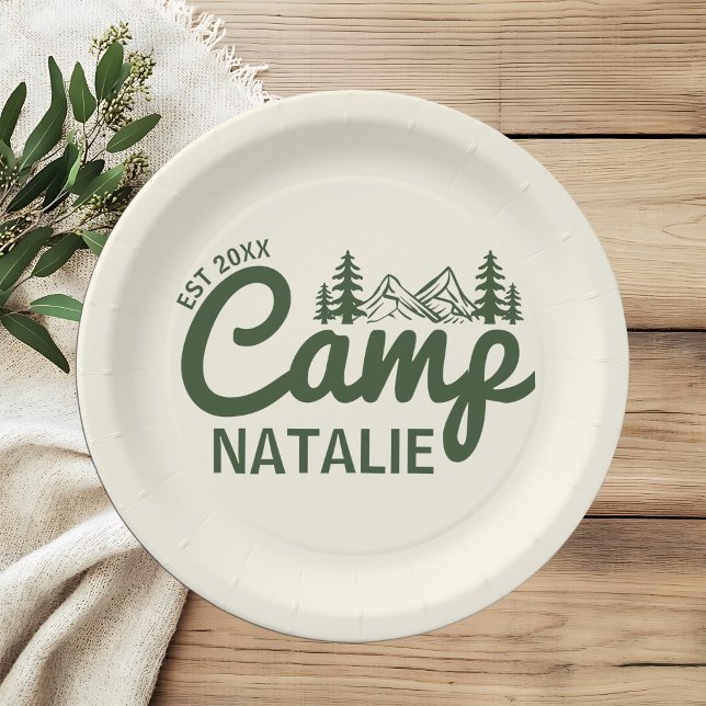 Personalised Camp Bachelorette Party Paper Plate (Creator Uploaded)