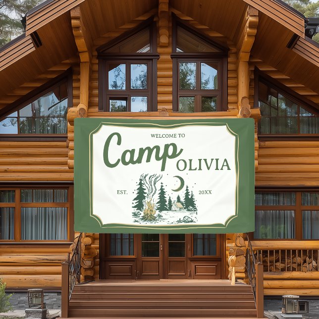 Personalised Camp Bachelorette Party Welcome Banner (camp bachelorette banner, bachelorette welcome banner, camping bachelorette decor, personalized part)