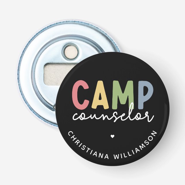 Personalised Camp Counsellor Gifts Bottle Opener (Front)